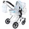 Roma Prams: Polly Single Doll Pram - Silver Mermaid Sequins - Convertible 2-In-1: Carry Cot & Seat, Folding Toy Push Stroller, Dolls To 12.6", Kids 3+